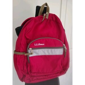 Vintage 90s LL Bean Reflective Red Backpack Book Bag